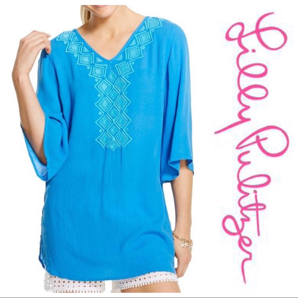 Lilly for Target Embroidered Cover Up, Blue Bell